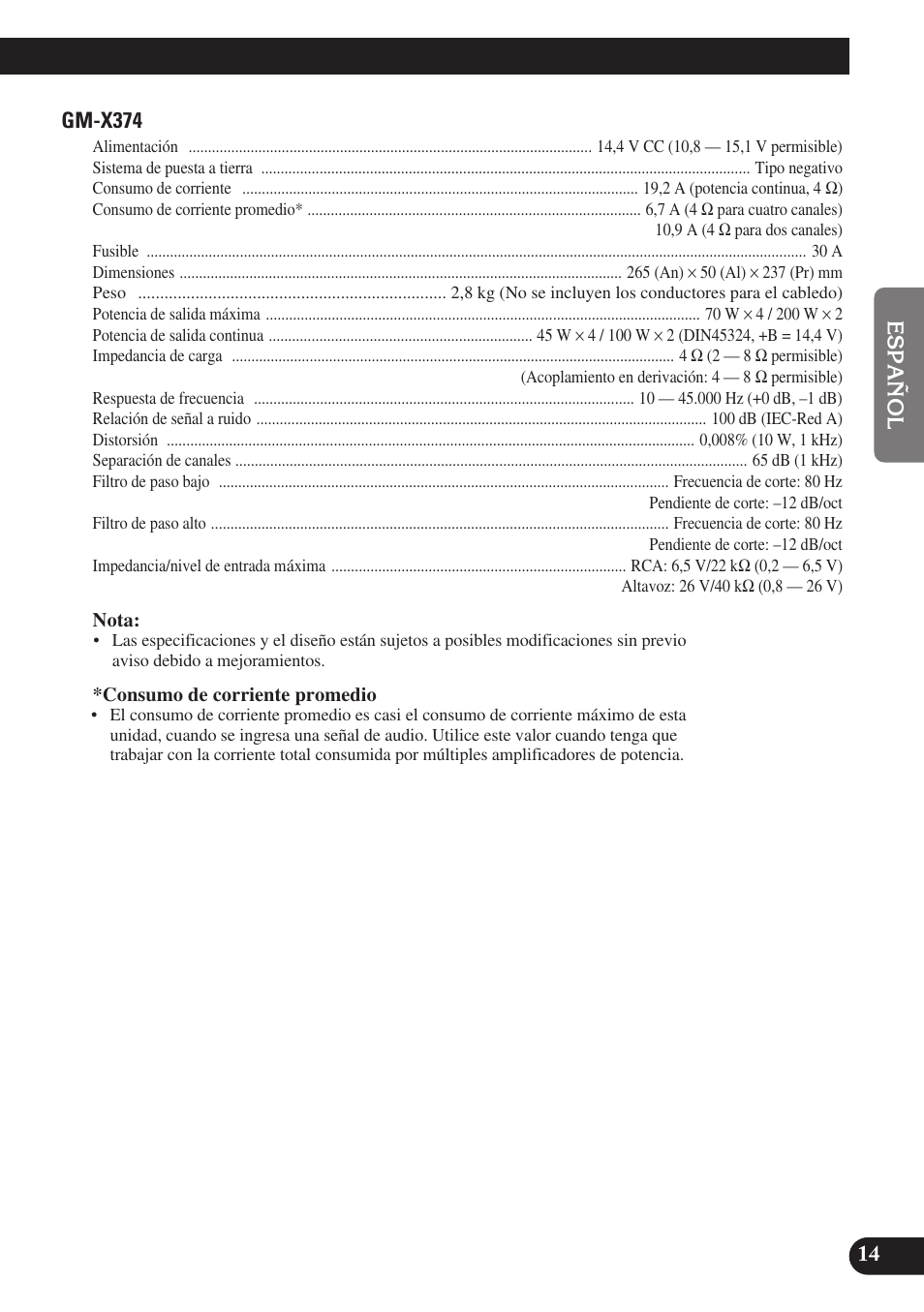 Pioneer GM-X574 User Manual | Page 29 / 88