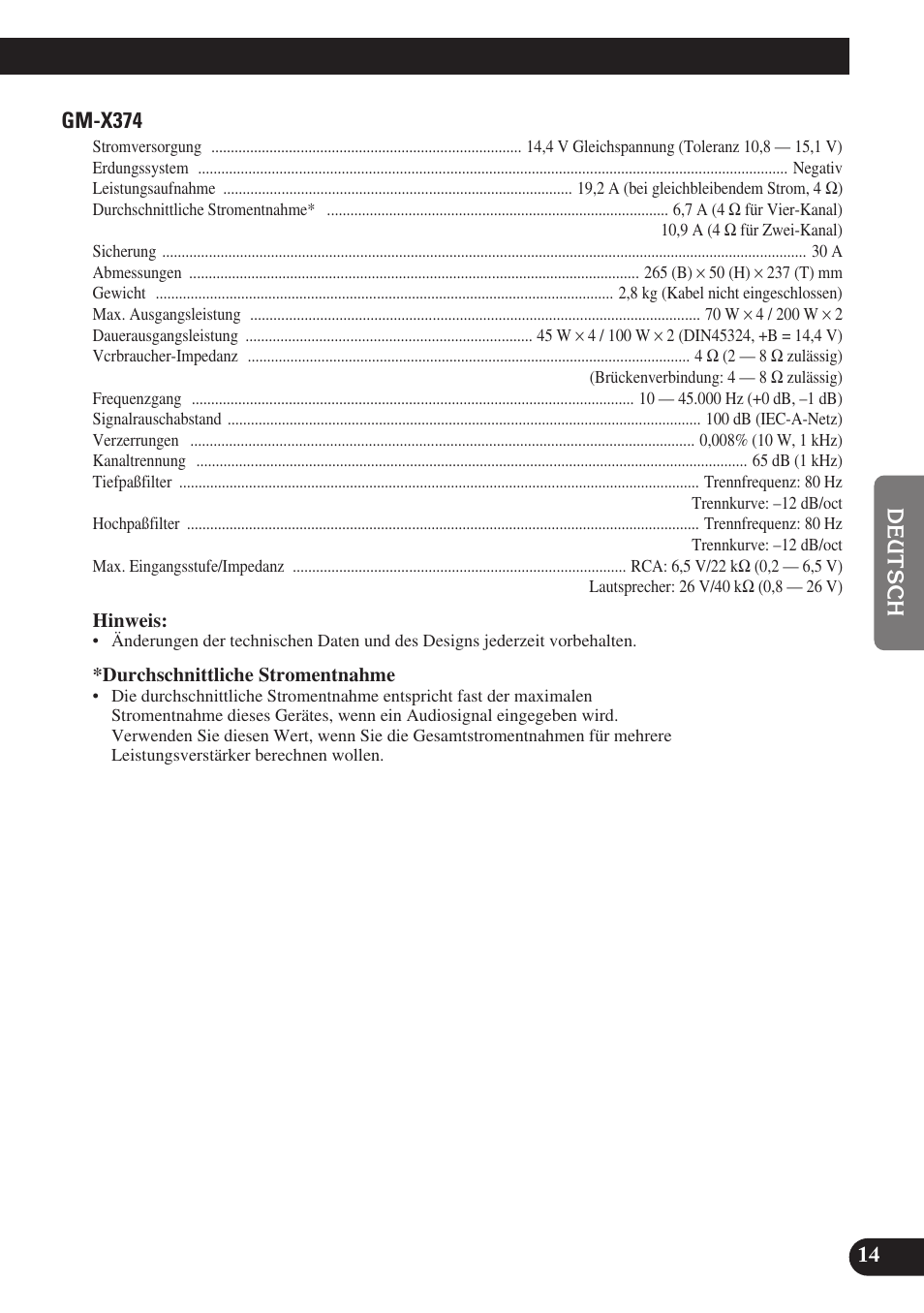 Pioneer GM-X574 User Manual | Page 43 / 88