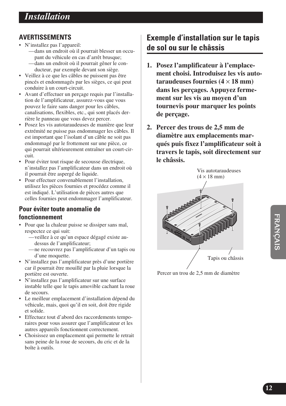 Installation | Pioneer GM-X574 User Manual | Page 55 / 88