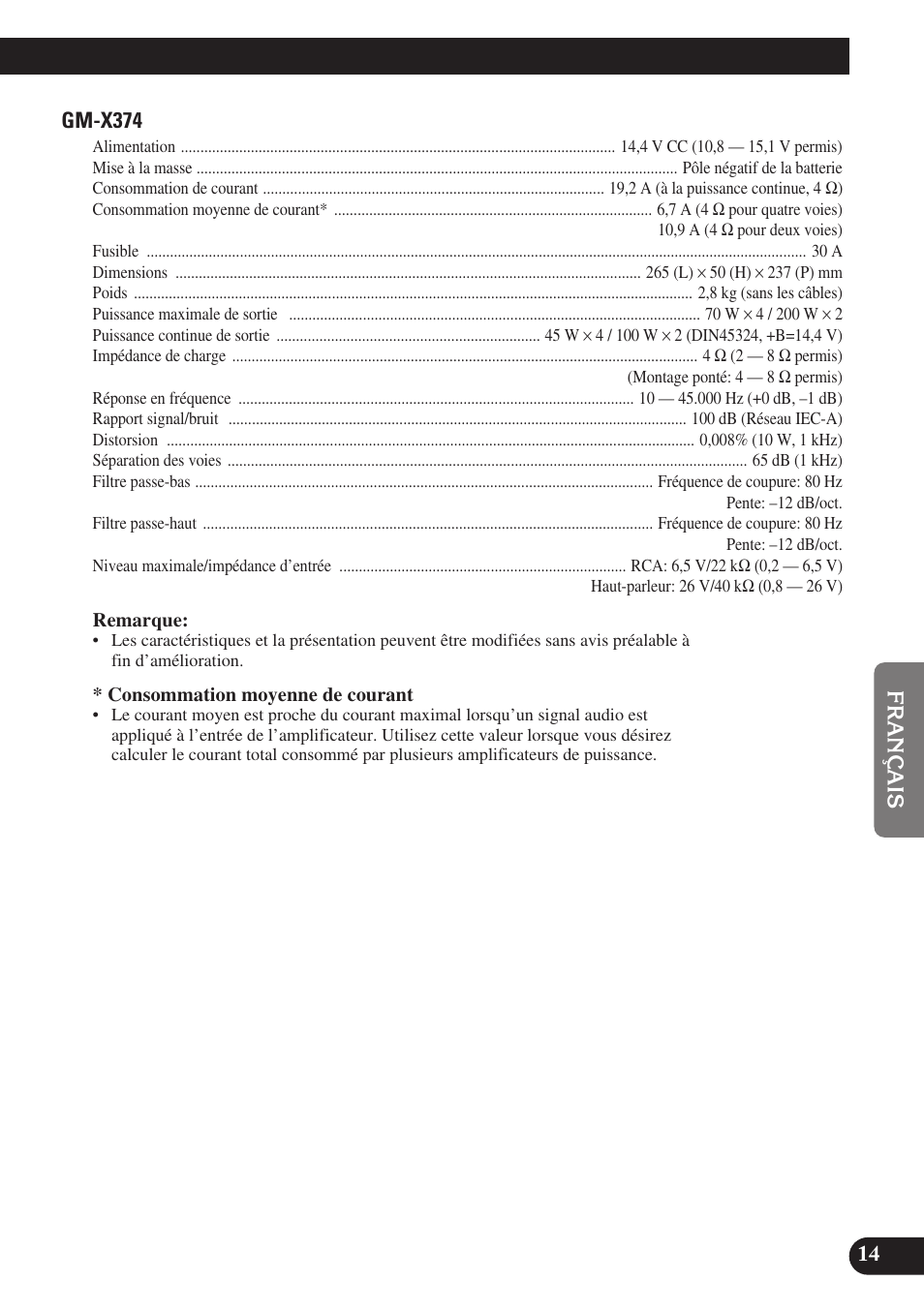 Pioneer GM-X574 User Manual | Page 57 / 88
