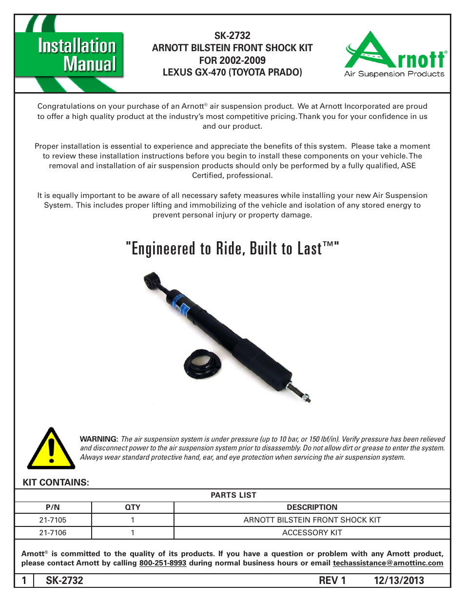 Air Suspension SK-2732 User Manual | 6 pages