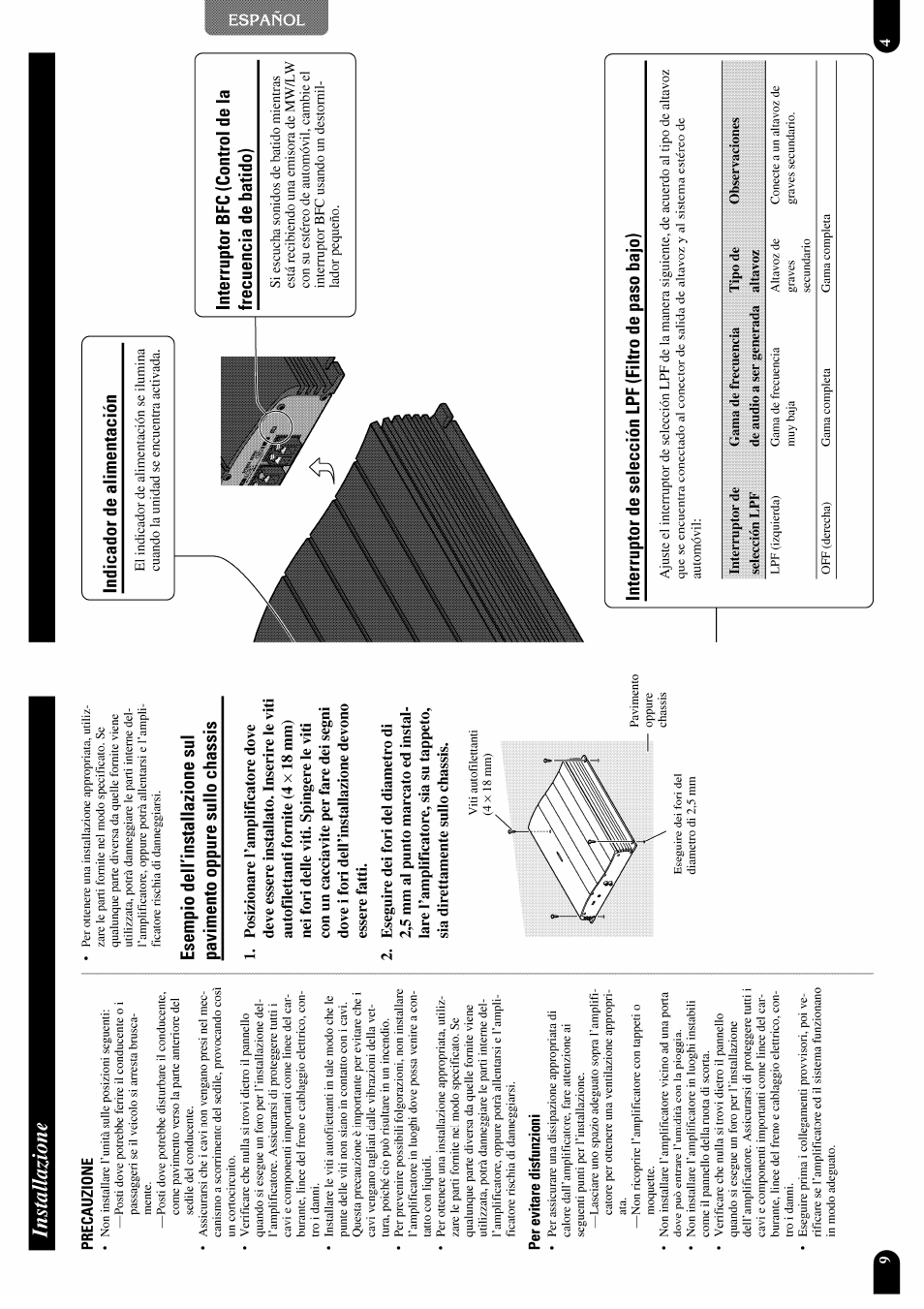 Installazione, Precauzione, Per evitare disfunzioni | Installatie | Pioneer GM-X952 User Manual | Page 15 / 32