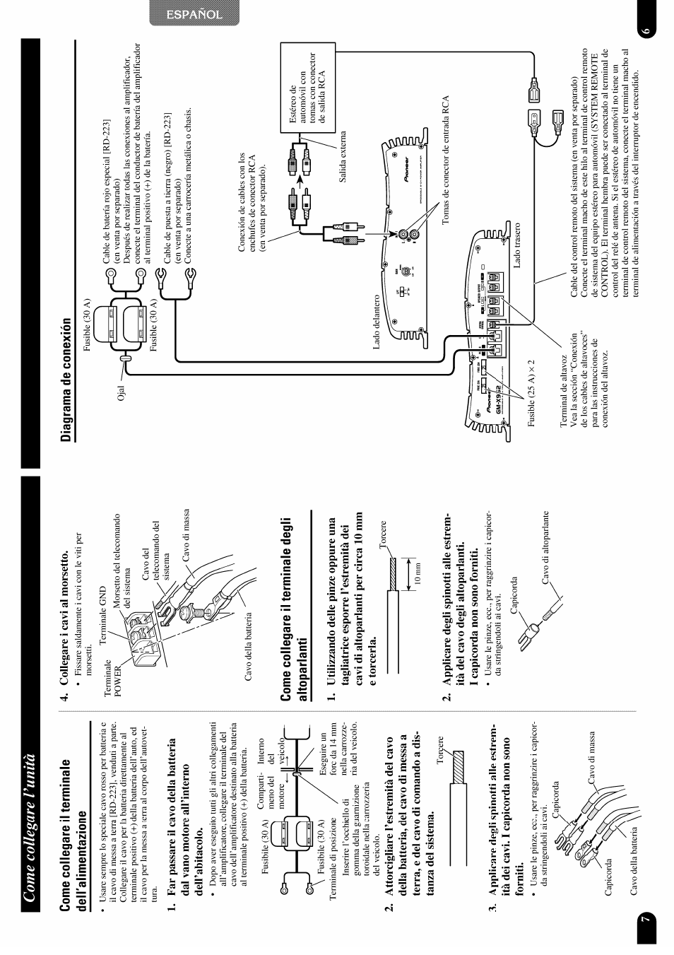 Come collegare vanità | Pioneer GM-X952 User Manual | Page 17 / 32