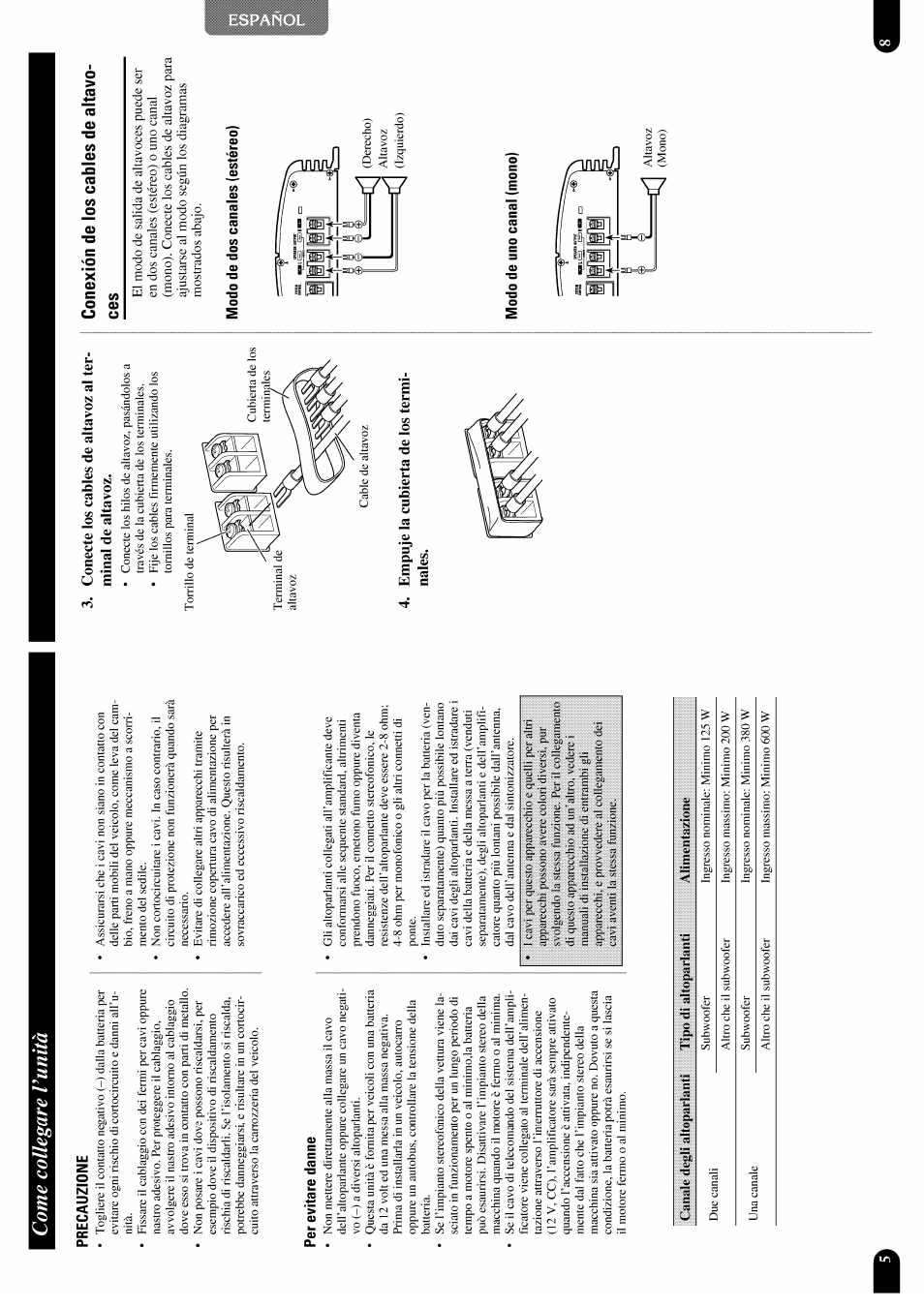 Come collegare vanità | Pioneer GM-X952 User Manual | Page 19 / 32