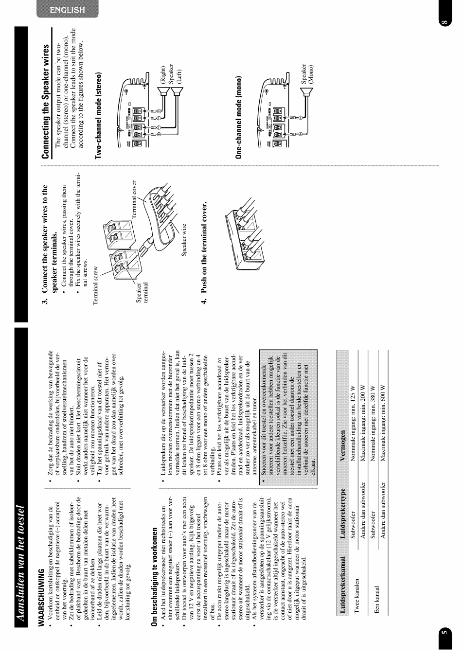 Aansluiten van het toestel | Pioneer GM-X952 User Manual | Page 9 / 32