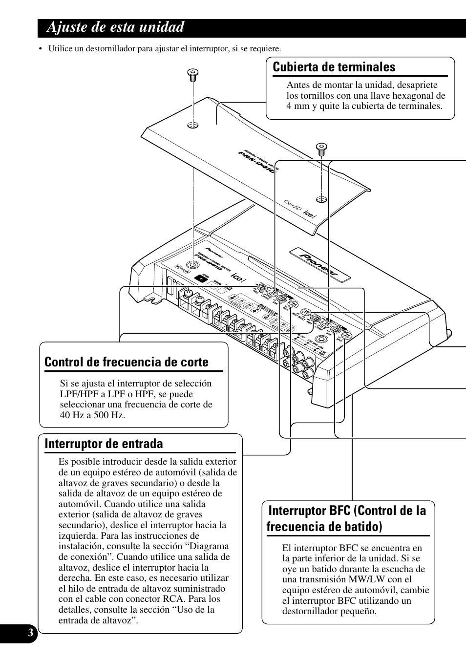Ajuste de esta unidad, Batido) | Pioneer PRS-D410 User Manual | Page 18 / 99