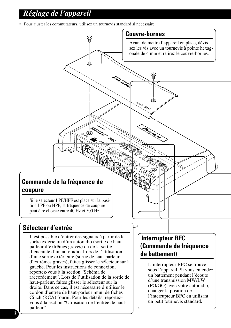 Réglage de l’appareil, De battement) | Pioneer PRS-D410 User Manual | Page 46 / 99