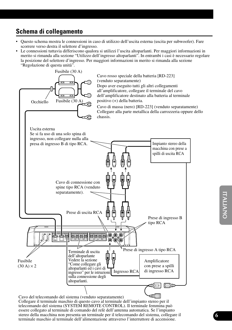 Schema di collegamento | Pioneer PRS-D410 User Manual | Page 63 / 99