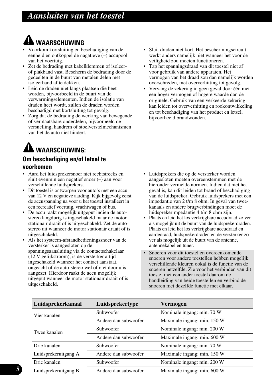 Aansluiten van het toestel | Pioneer PRS-D410 User Manual | Page 76 / 99