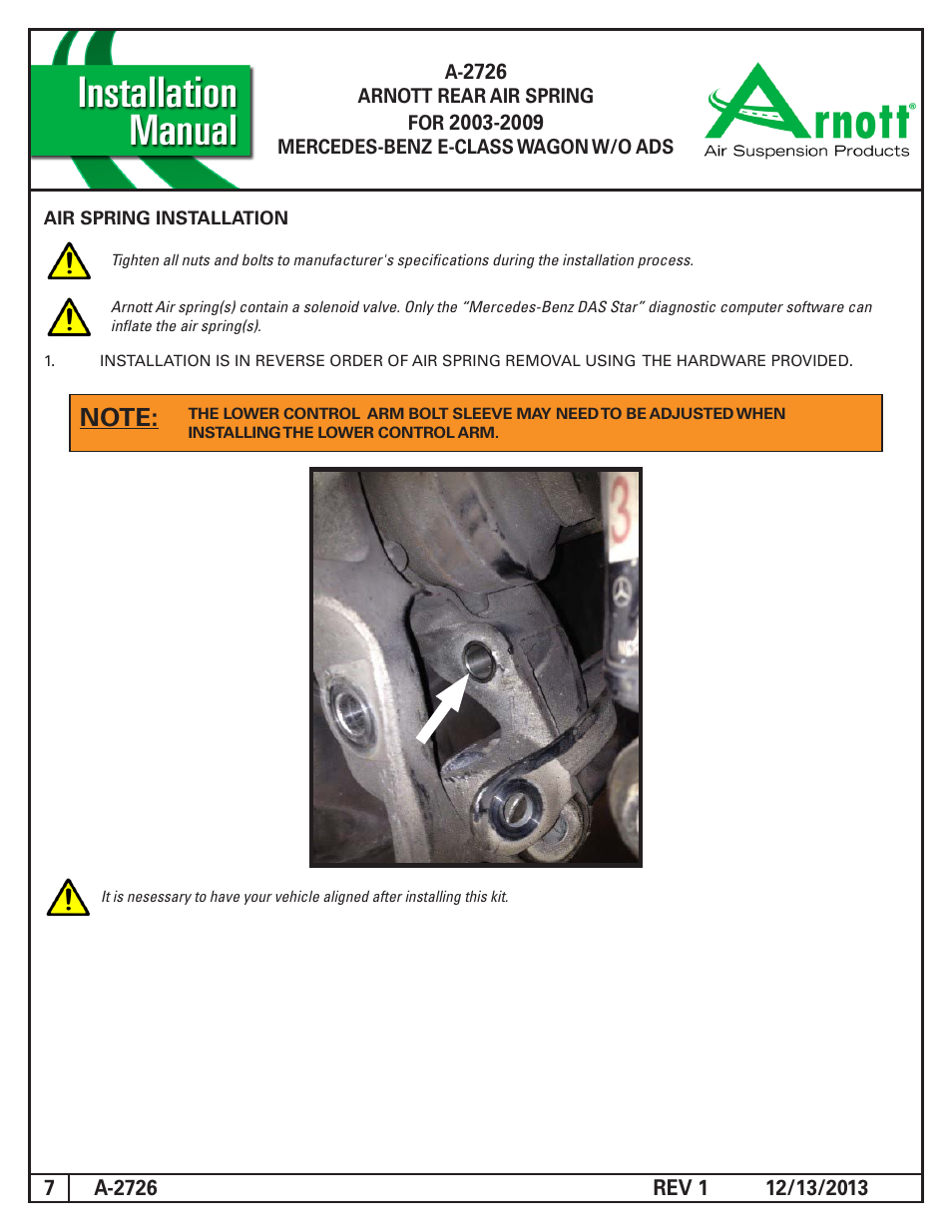 Air Suspension A-2726 REV 1 User Manual | Page 7 / 7