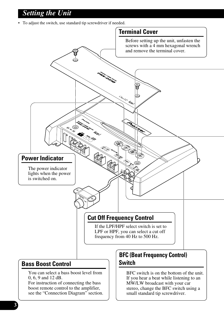 Setting the unit | Pioneer PRS-D210 User Manual | Page 4 / 86