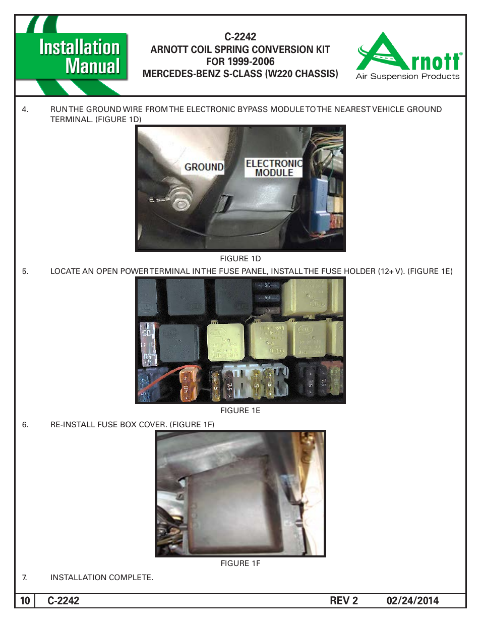 Air Suspension C-2242 REV 2 User Manual | Page 10 / 10