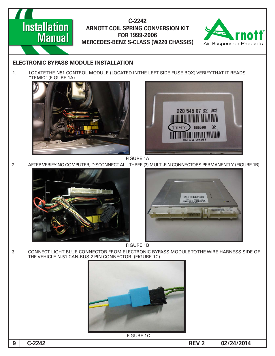 Air Suspension C-2242 REV 2 User Manual | Page 9 / 10