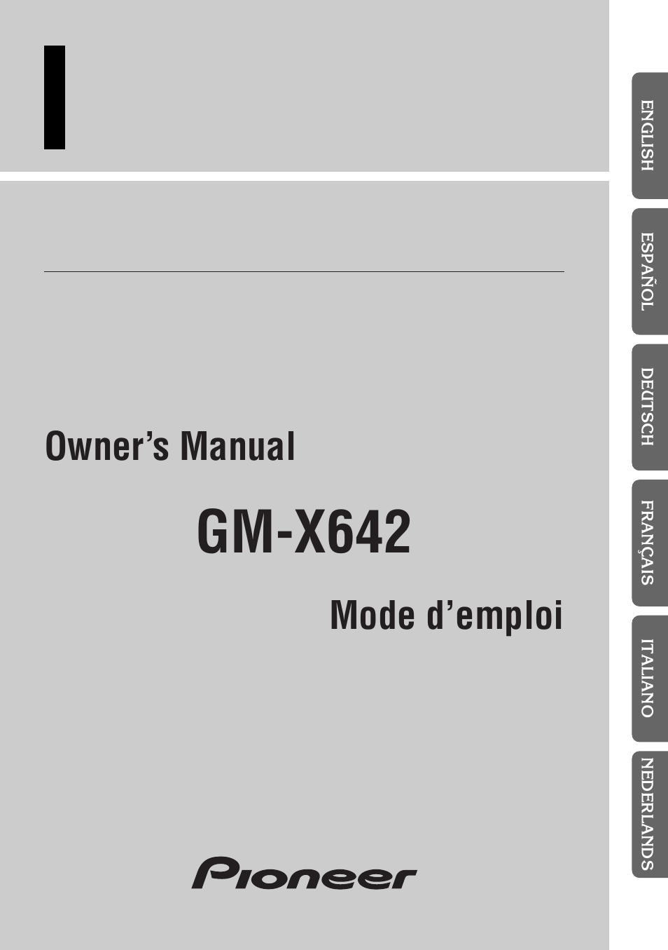 Pioneer GM-X642 User Manual | 64 pages