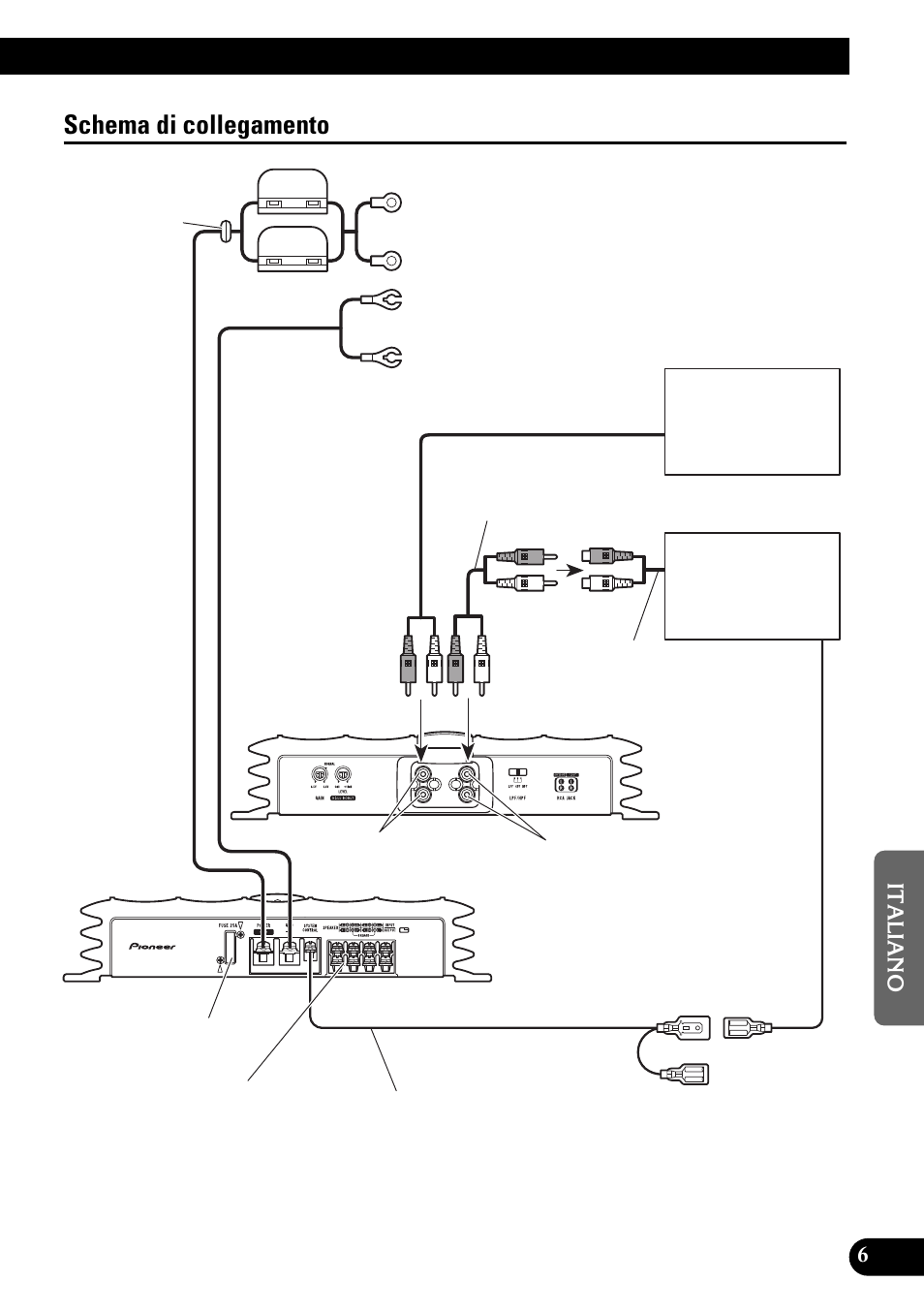 Schema di collegamento | Pioneer GM-X642 User Manual | Page 47 / 64