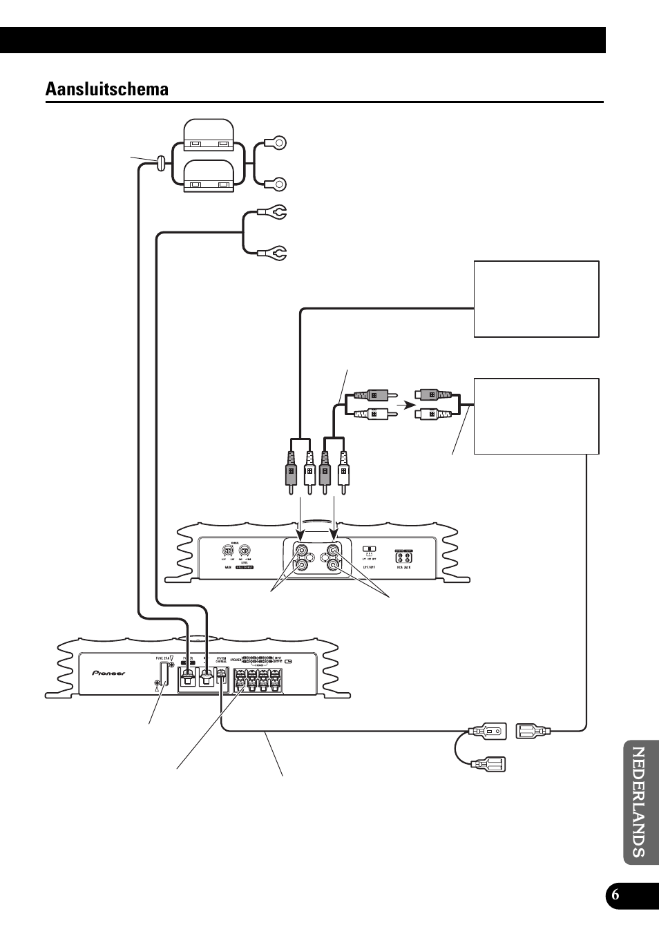 Aansluitschema | Pioneer GM-X642 User Manual | Page 57 / 64