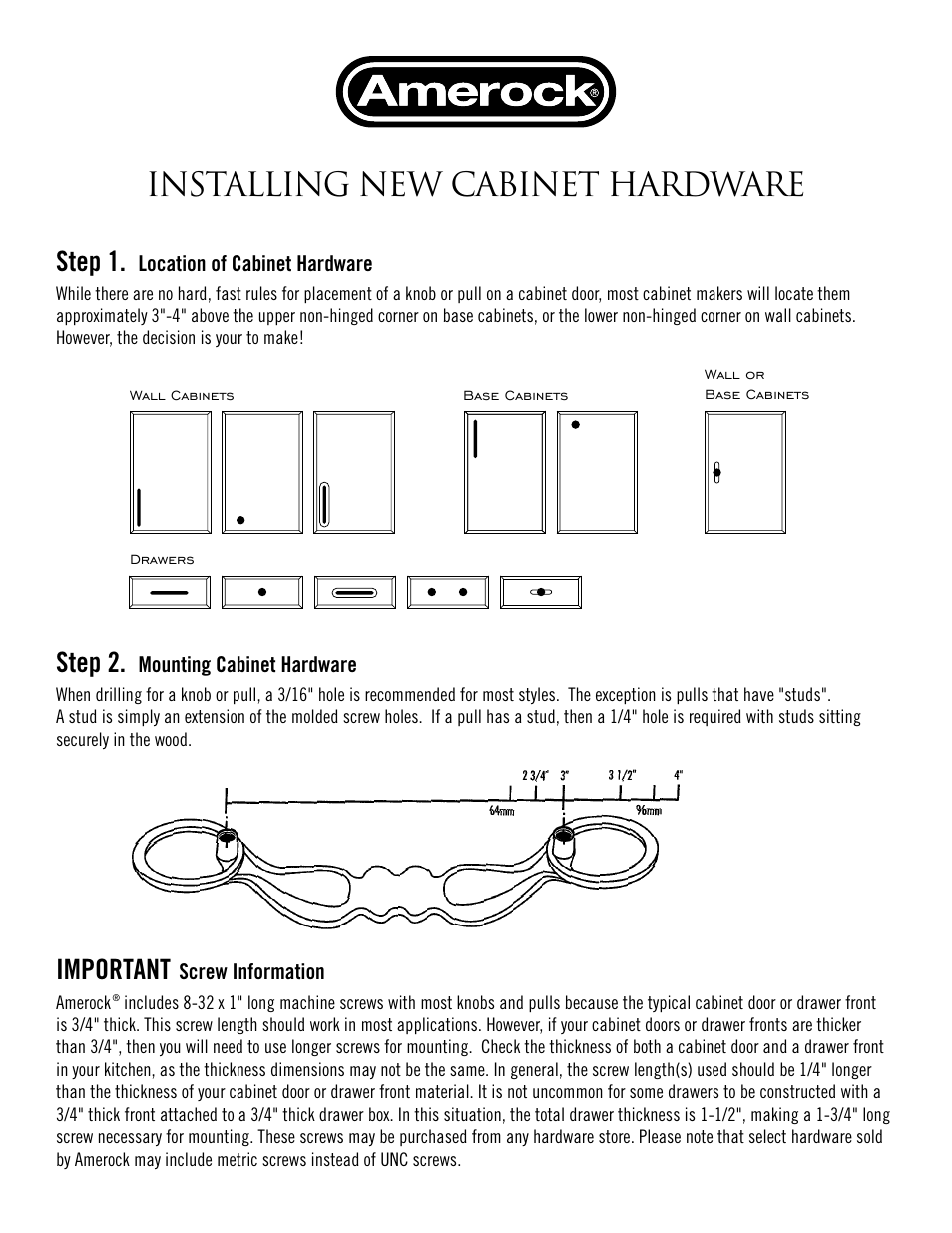 Amerock Knob & Pull User Manual | 3 pages