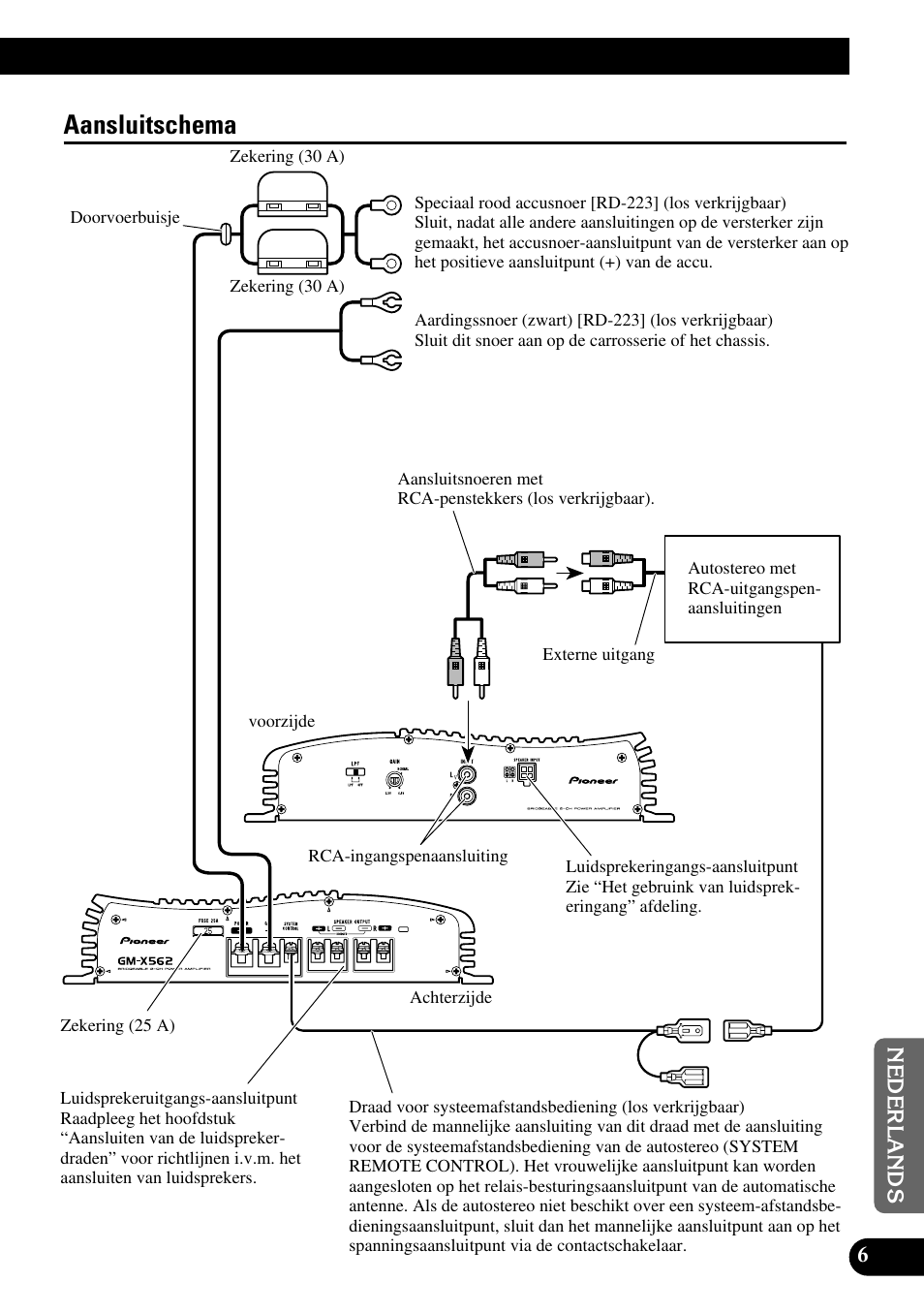 Aansluitschema | Pioneer GM-X562 User Manual | Page 67 / 76