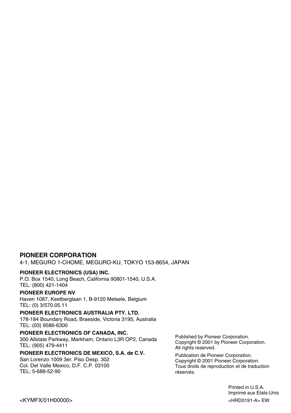 Pioneer GM-X562 User Manual | Page 76 / 76