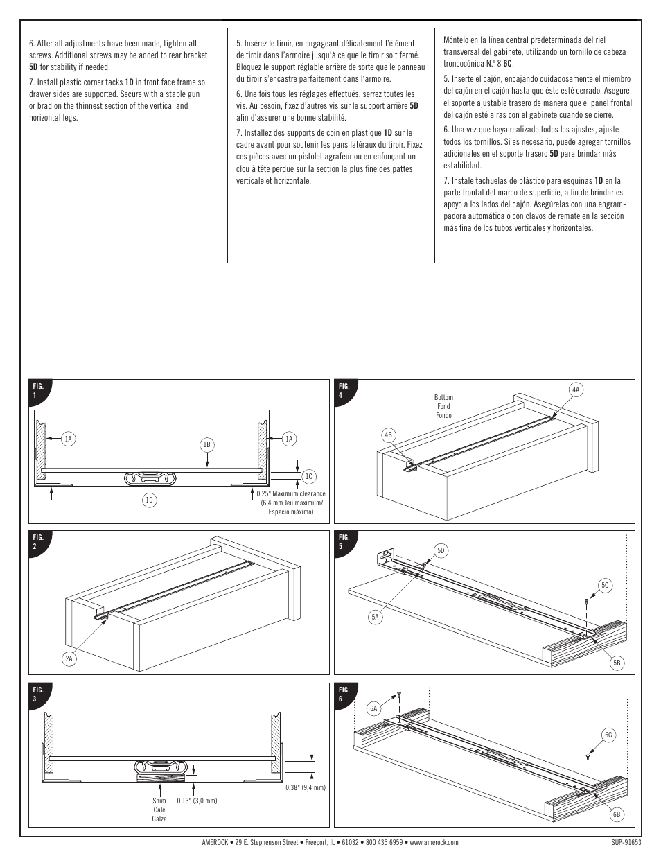 Amerock 707 Series Drawer Slide User Manual | Page 2 / 2