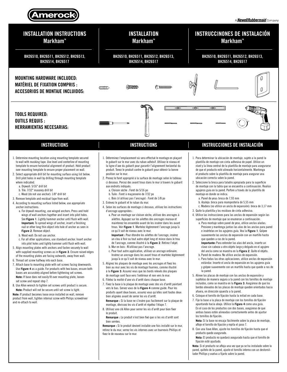 Amerock Markham User Manual | 2 pages