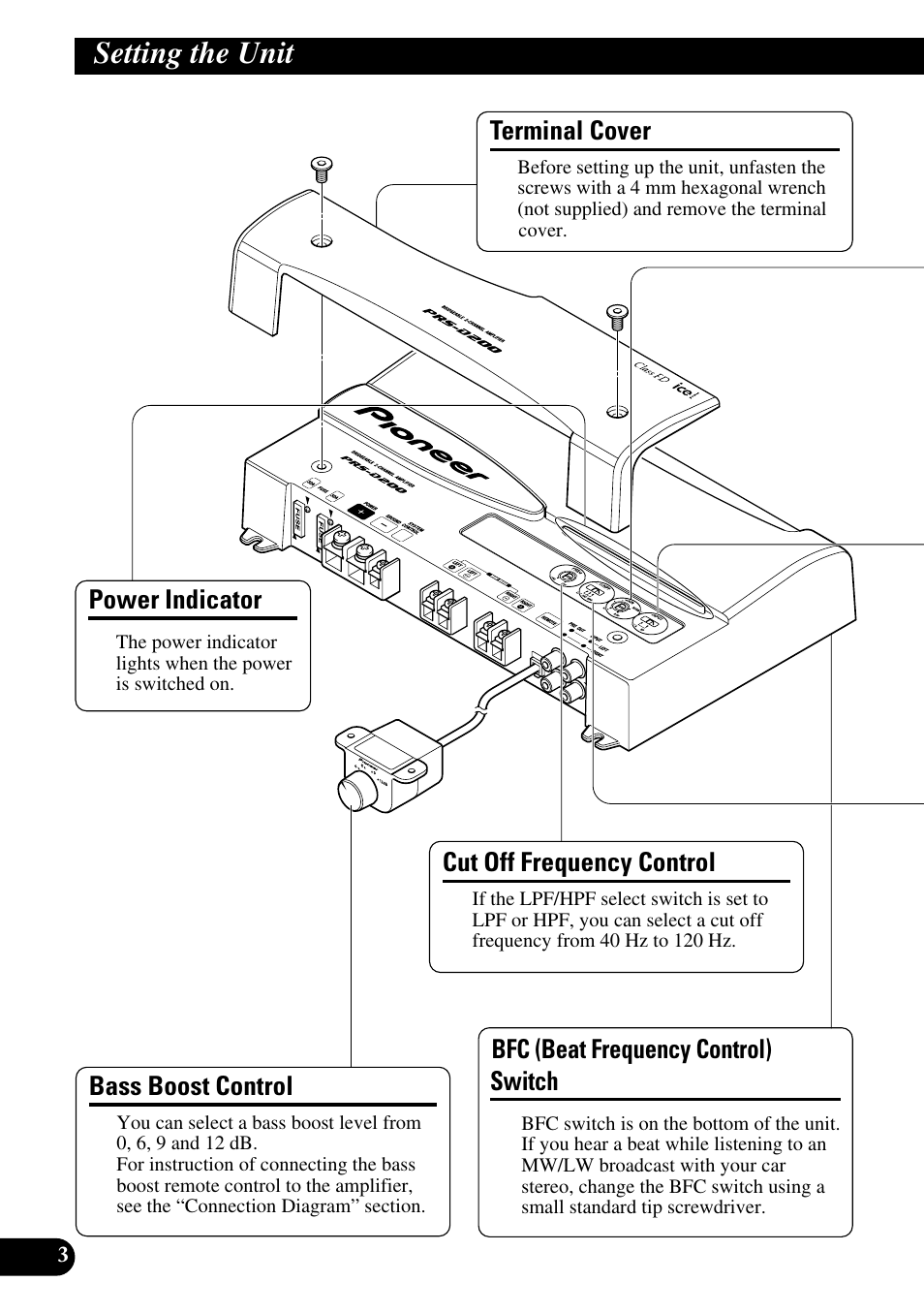 Setting the unit | Pioneer PRS-D200 User Manual | Page 4 / 86