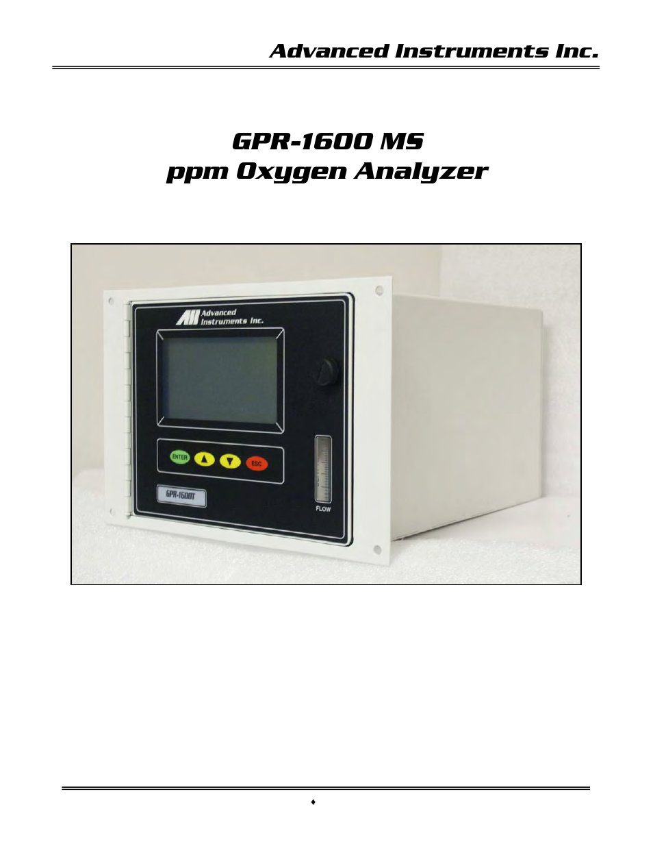 Analytical Industries GPR-1600 MS Series PPB Oxygen Analyzer User Manual | 50 pages