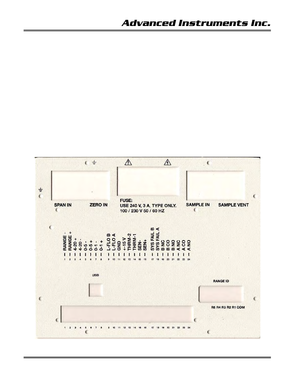 Advanced instruments inc | Analytical Industries GPR-1600 MS Series PPB Oxygen Analyzer User Manual | Page 18 / 50