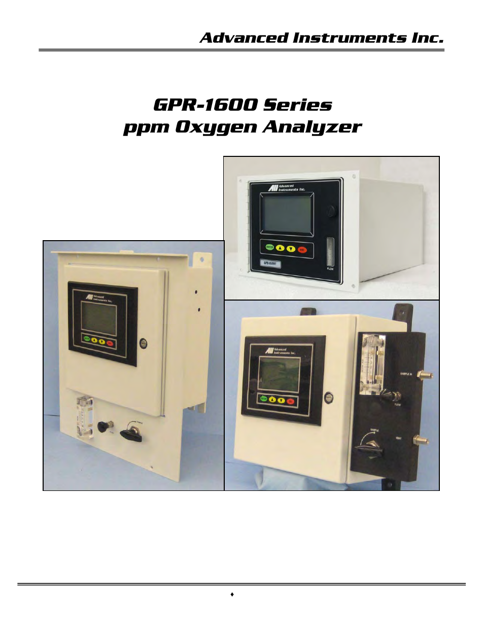 Analytical Industries GPR-1600 Series Trace PPB Oxygen Analyzer User Manual | 55 pages