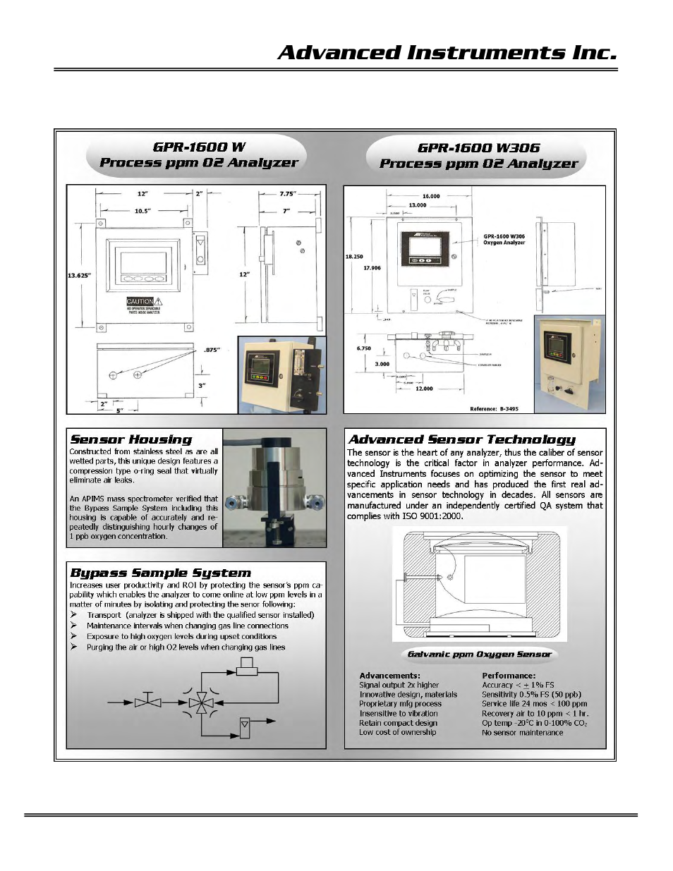 Advanced instruments inc | Analytical Industries GPR-1600 Series Trace PPB Oxygen Analyzer User Manual | Page 10 / 55