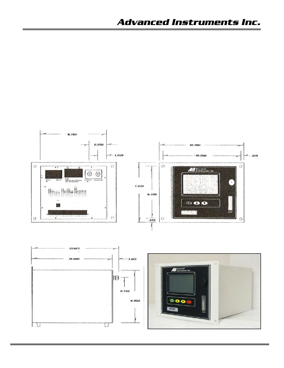 Advanced instruments inc, Mounting the analyzer | Analytical Industries GPR-1600 Series Trace PPB Oxygen Analyzer User Manual | Page 14 / 55