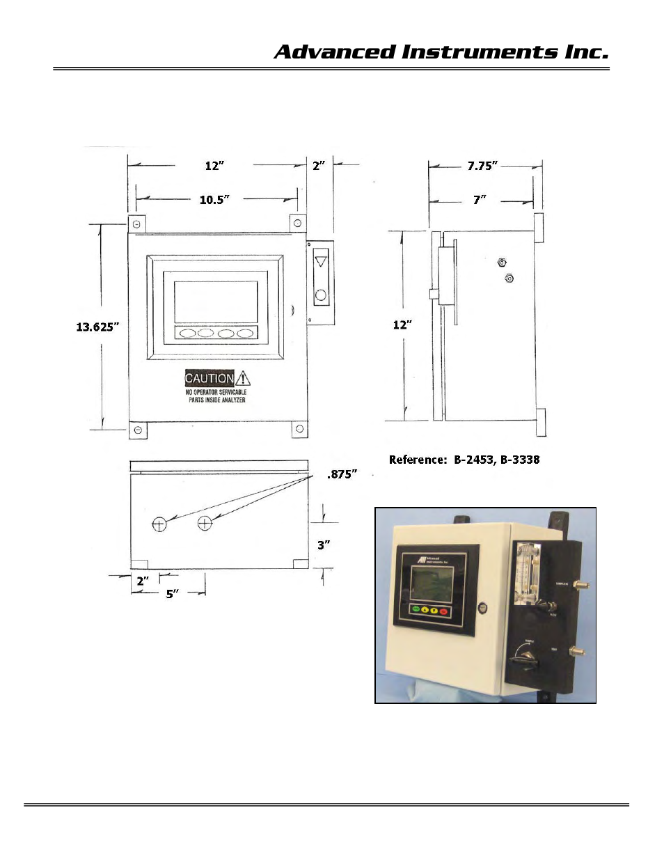 Advanced instruments inc | Analytical Industries GPR-1600 Series Trace PPB Oxygen Analyzer User Manual | Page 15 / 55