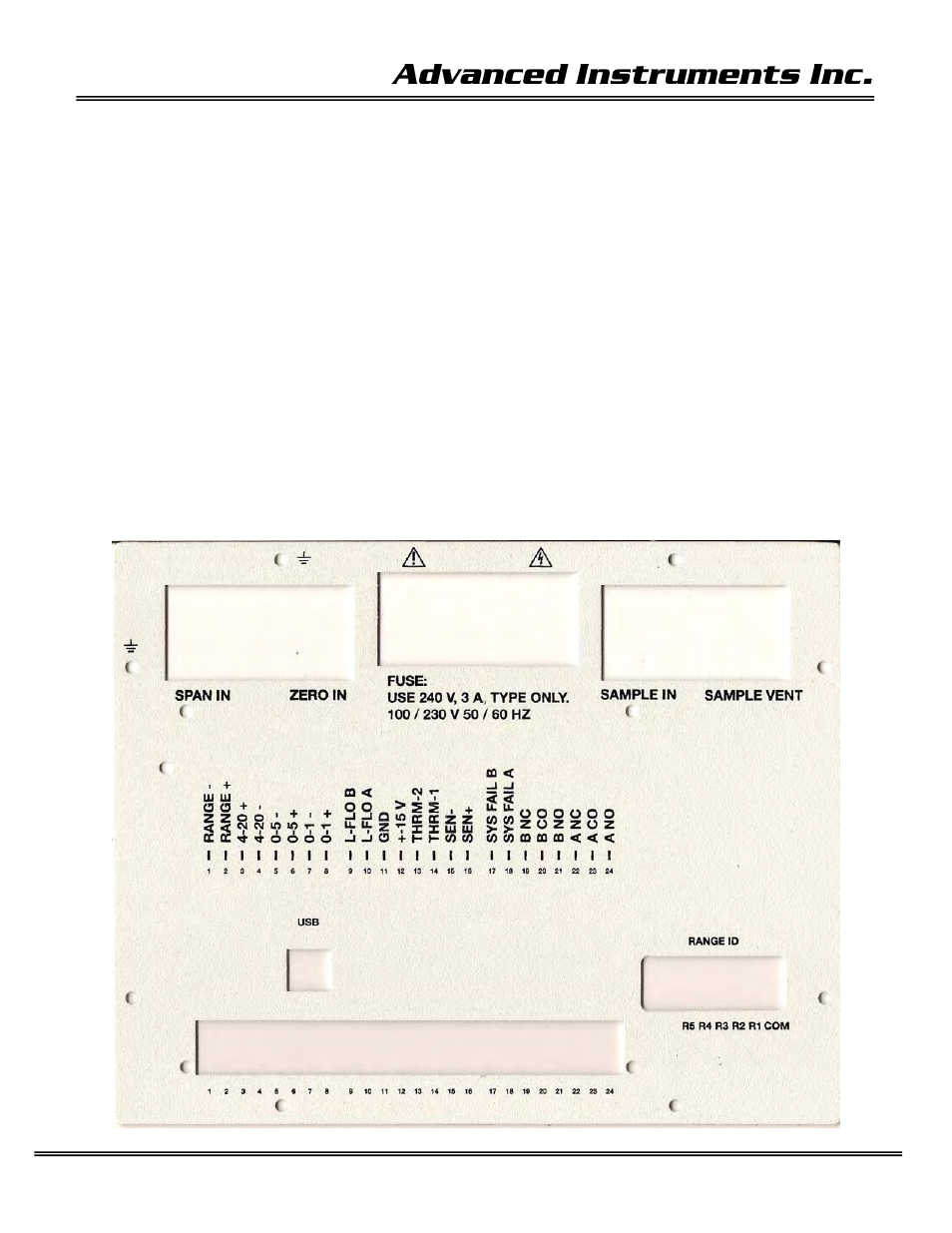 Advanced instruments inc | Analytical Industries GPR-1600 Series Trace PPB Oxygen Analyzer User Manual | Page 18 / 55