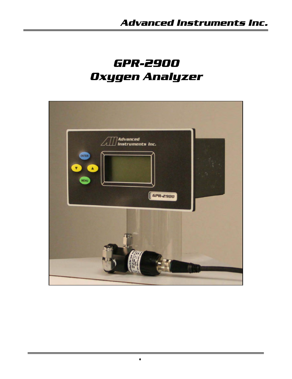 Analytical Industries GPR-2900 Series Oxygen Analyzer User Manual | 37 pages