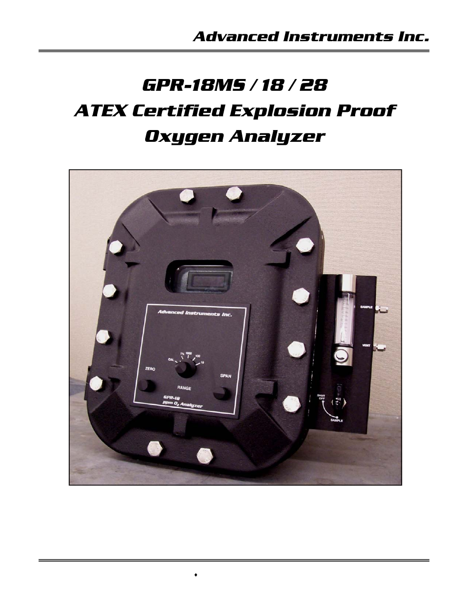 Analytical Industries GPR-15 AXP Trace PPM Oxygen Analyzer User Manual | 39 pages