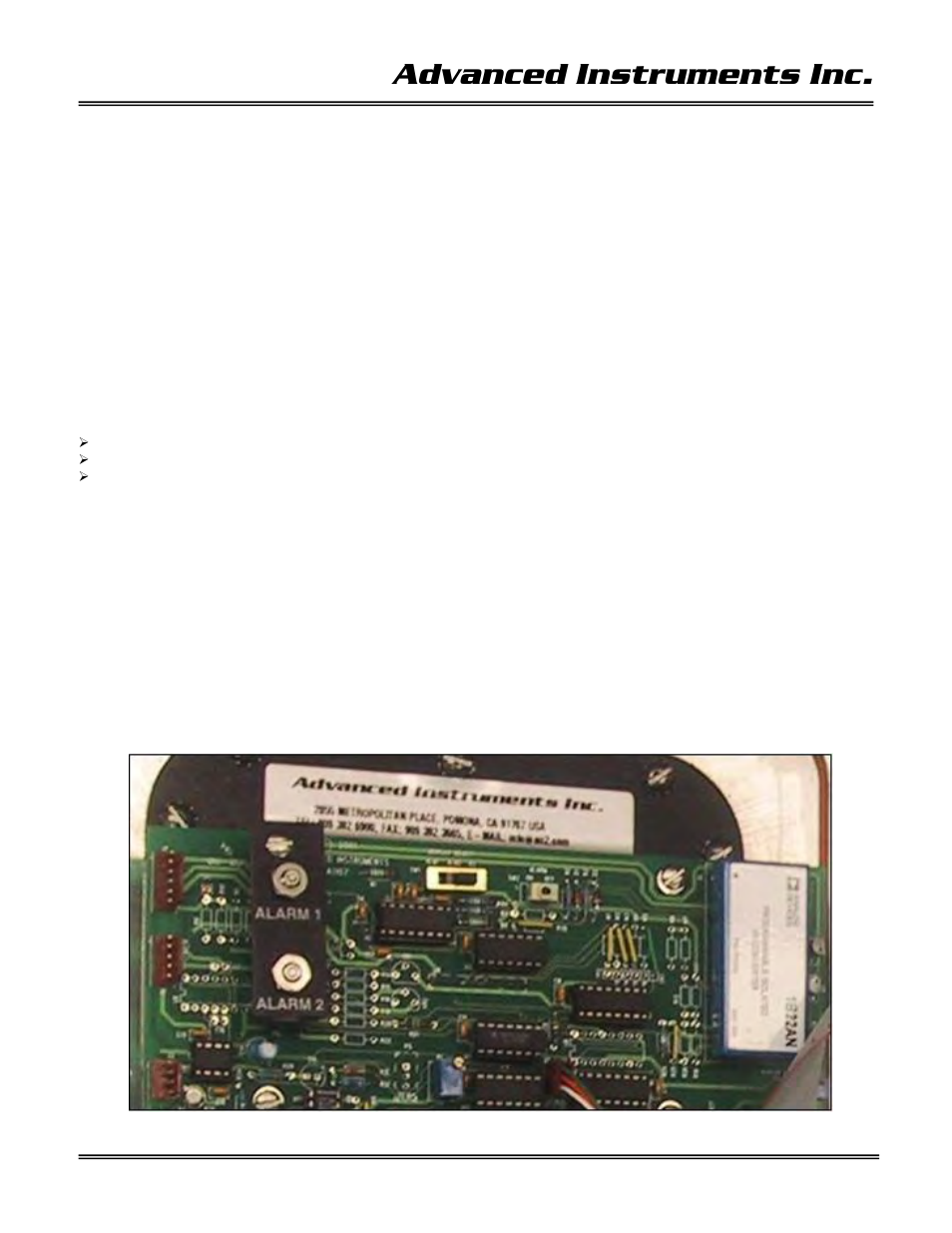Advanced instruments inc, Establishing power to the electronics, Display mode | Setting alarm values | Analytical Industries GPR-28 Oxygen Analyzer User Manual | Page 21 / 39