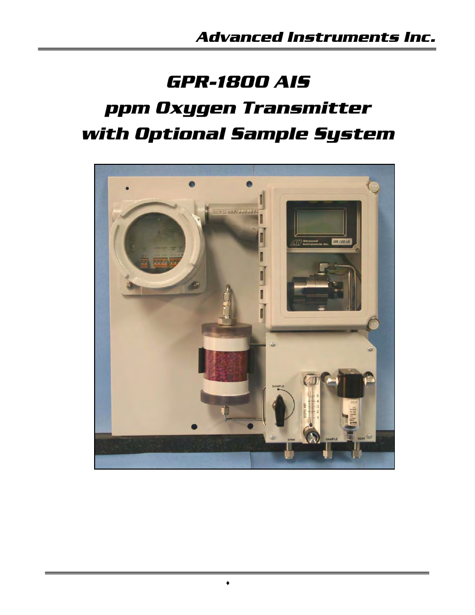 Analytical Industries GPR-1800 AIS ATEX Trace PPM Oxygen Analyzer User Manual | 46 pages