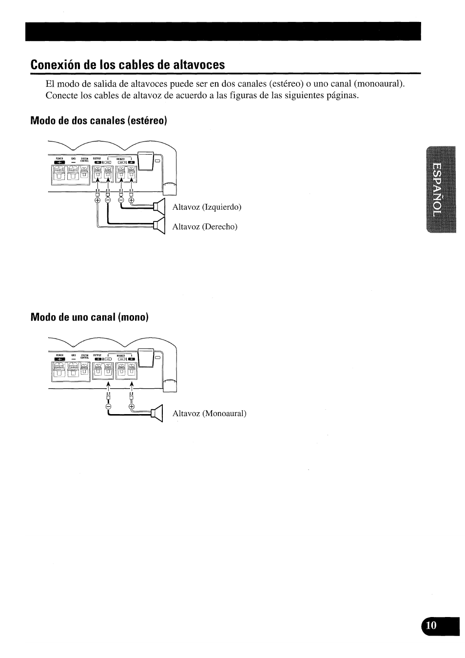 Conexión de los cables de altavoces | Pioneer PRS-X220 User Manual | Page 23 / 88