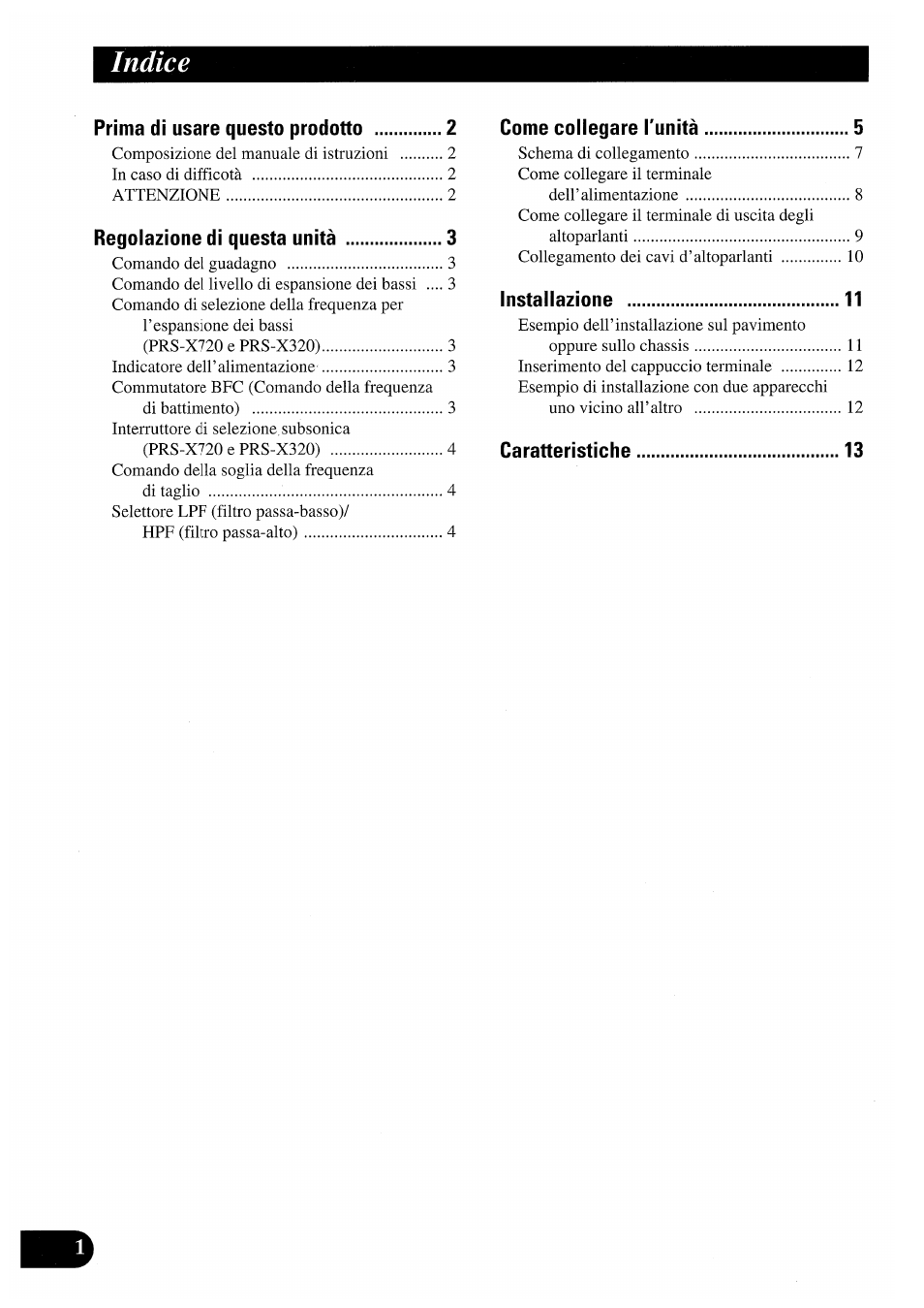 Indice | Pioneer PRS-X220 User Manual | Page 56 / 88
