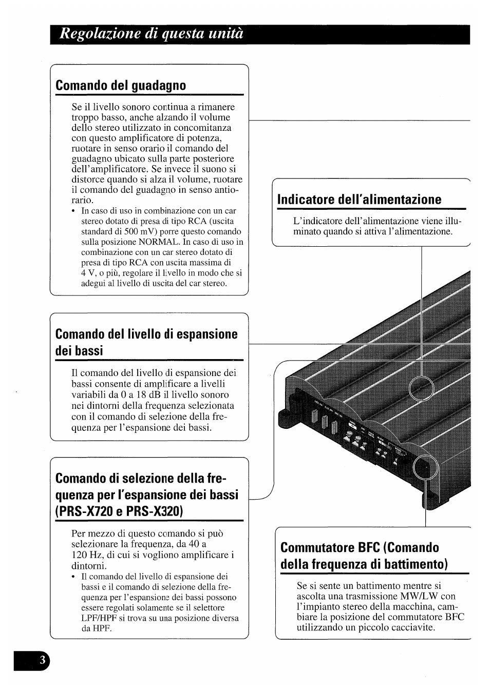 Regolazione di questa unità | Pioneer PRS-X220 User Manual | Page 58 / 88