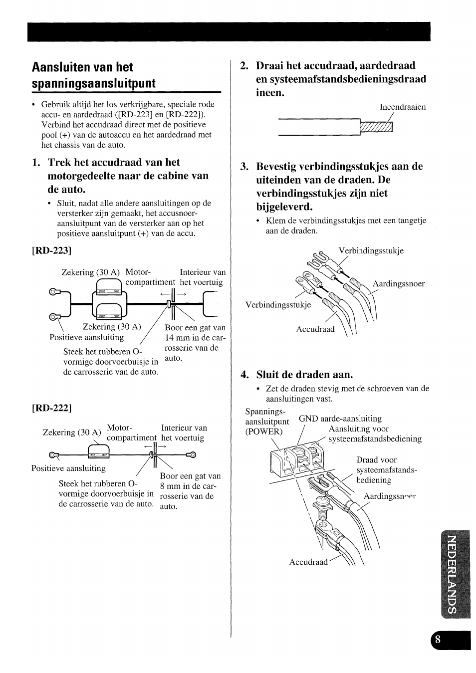Aansluiten van het spanningsaansluitpunt | Pioneer PRS-X220 User Manual | Page 77 / 88