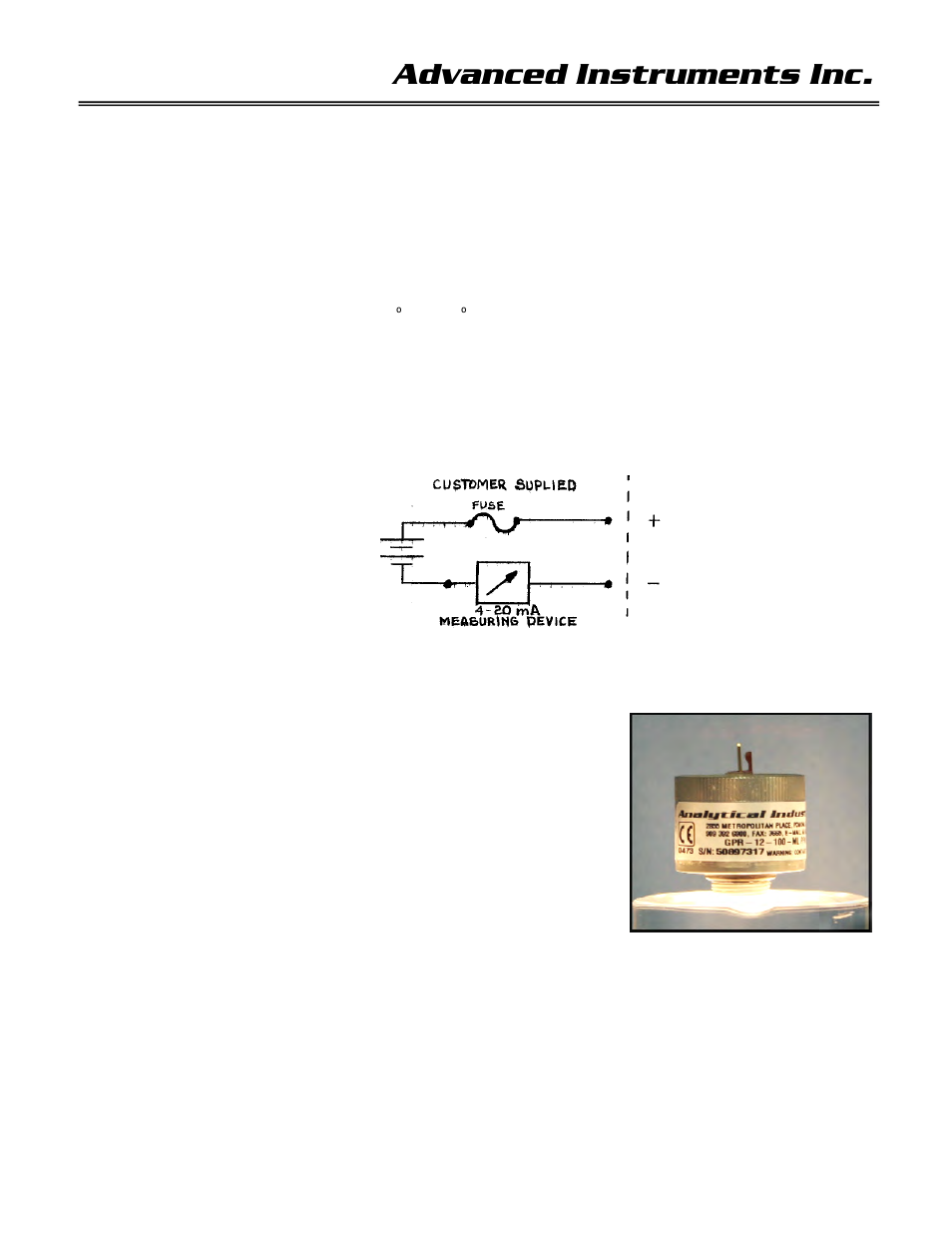 Advanced instruments inc | Analytical Industries GPR-1535 GB Trace PPM Oxygen Transmitter User Manual | Page 10 / 26