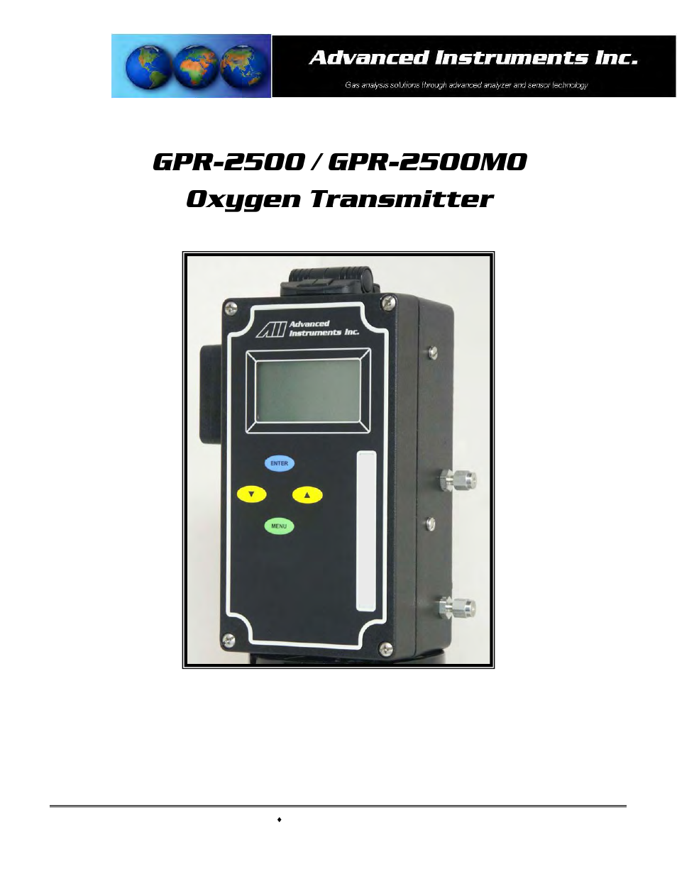 Analytical Industries GPR-2500 Series Oxygen Transmitter User Manual | 42 pages