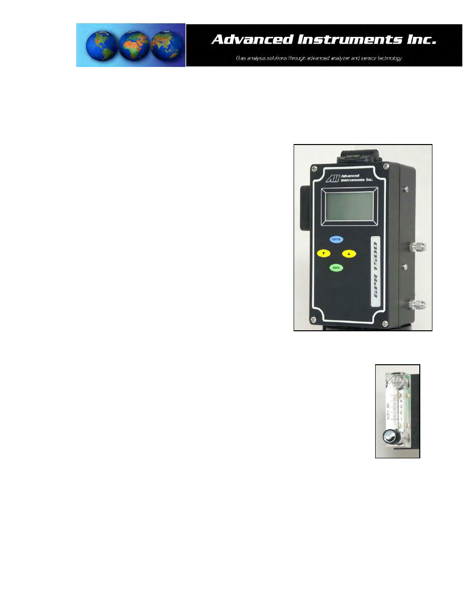 Pressure & flow | Analytical Industries GPR-2500 Series Oxygen Transmitter User Manual | Page 8 / 42