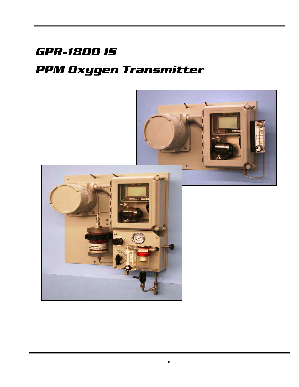 Analytical Industries GPR-1800 IS ATEX Trace PPM Oxygen Transmitter User Manual | 51 pages