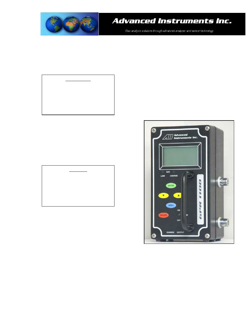 Analytical Industries GPR-1100 ATEX Portable Trace PPM Oxygen Analyzer User Manual | Page 15 / 35