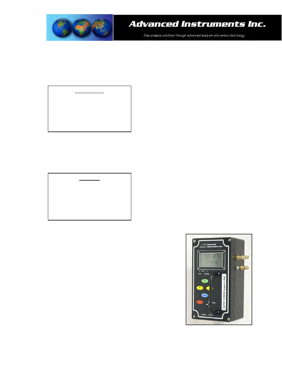 Analytical Industries GPR-1000 ATEX Portable Trace PPM Oxygen Analyzer User Manual | Page 13 / 31