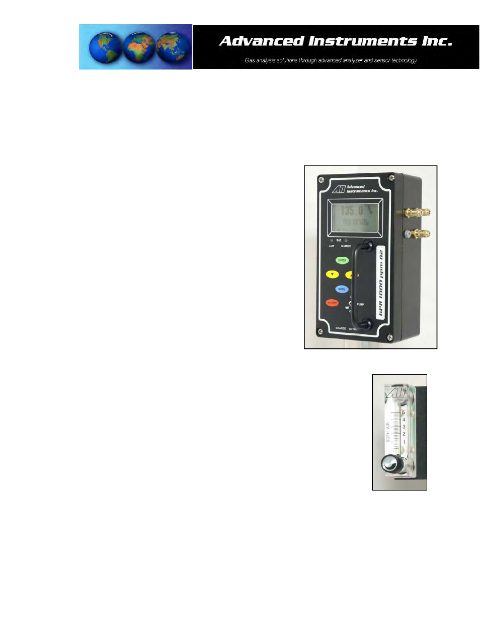 Pressure & flow | Analytical Industries GPR-1000 ATEX Portable Trace PPM Oxygen Analyzer User Manual | Page 7 / 31