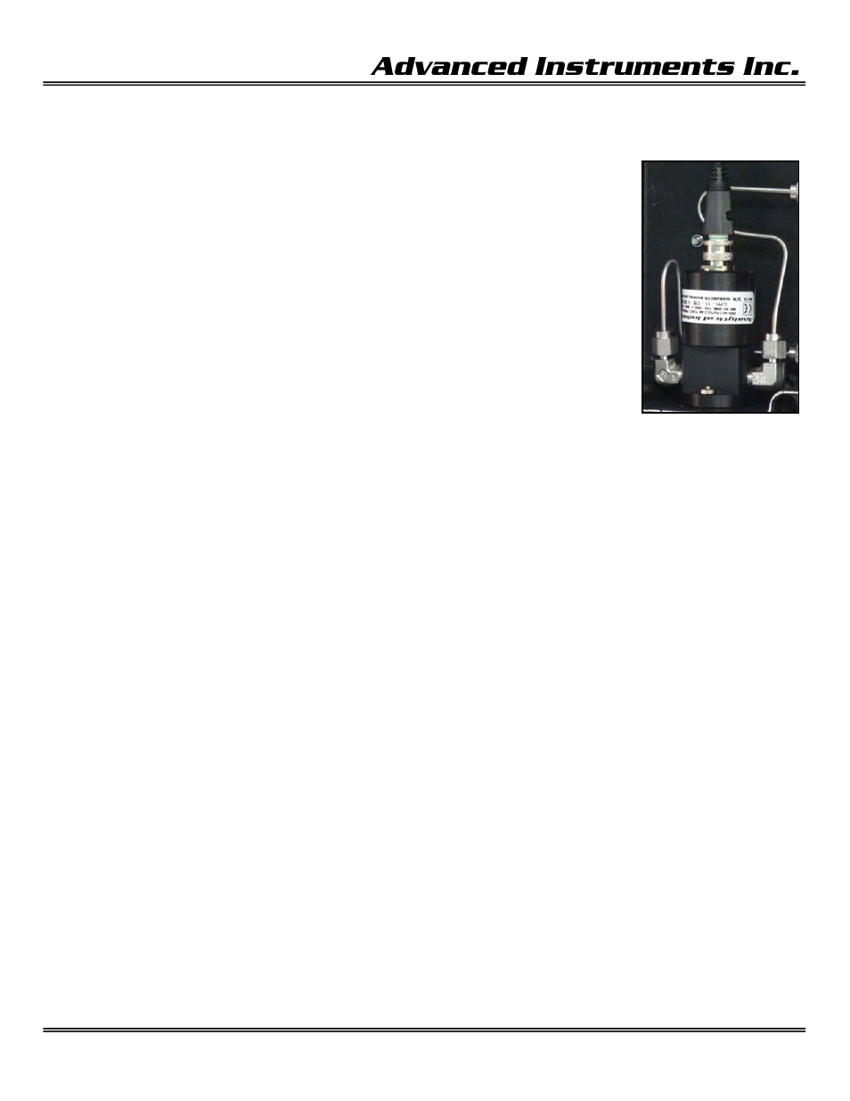 Advanced instruments inc, Installing the oxygen sensor | Analytical Industries GPR-3500 MO Portable Oxygen Analyzer User Manual | Page 13 / 32