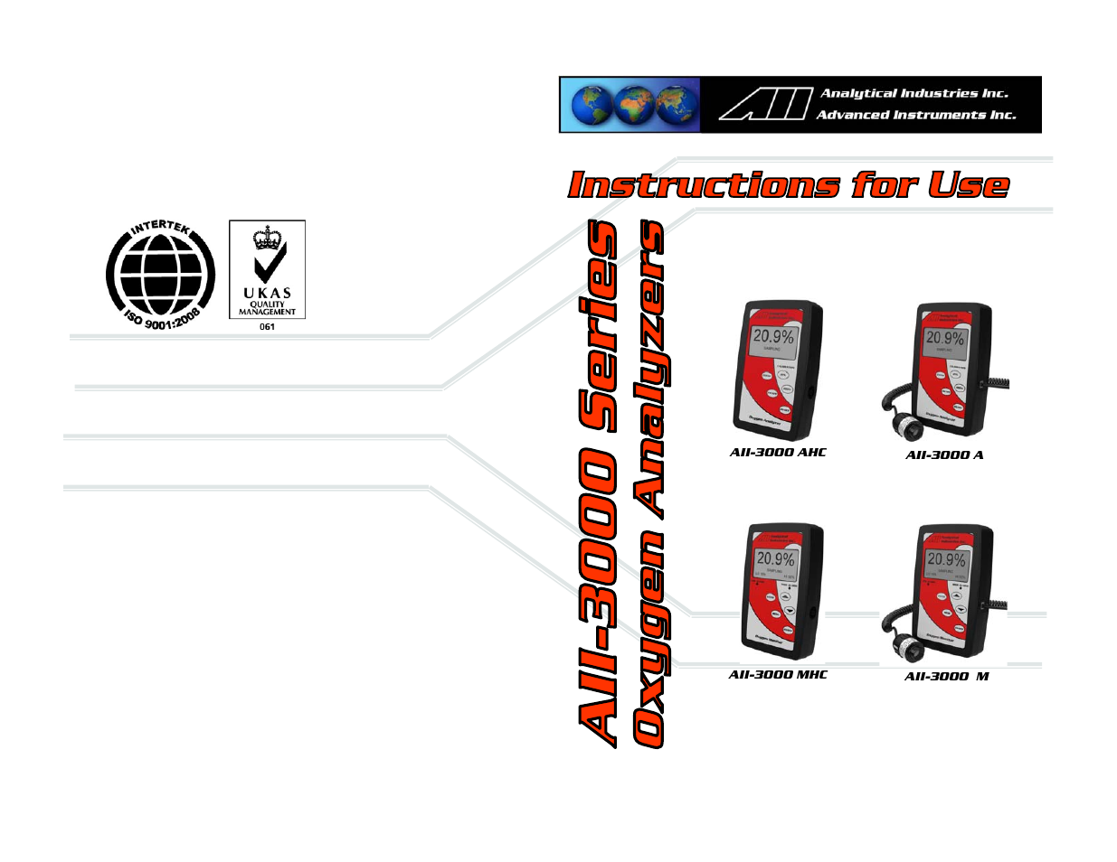 Analytical Industries AII-3000 M Series Portable Oxygen Analyzer User Manual | 17 pages